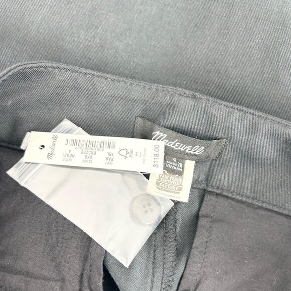 NWT Madewell The Harlow Wide-Leg Linen Blend Pant in True Black - Picture 7 of 8